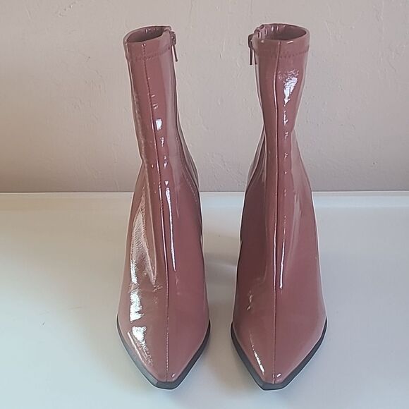 Jeffrey Campbell LA Siren Bootie Dark Rose Patent Ankle Boots Size 8.5 - Picture 2 of 16